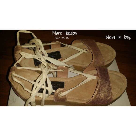 New Marc Jacobs Metallic Gladiator Sandals - Size 9.5 US - In Box - Picture 1 of 6